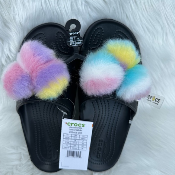 Crocs women classic slides sandals black size m/5 w/7 - Picture 6 of 8